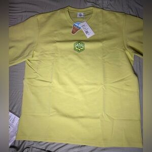Snow day Lemon Yellow Crewneck Sweatshirt Sz xxl new